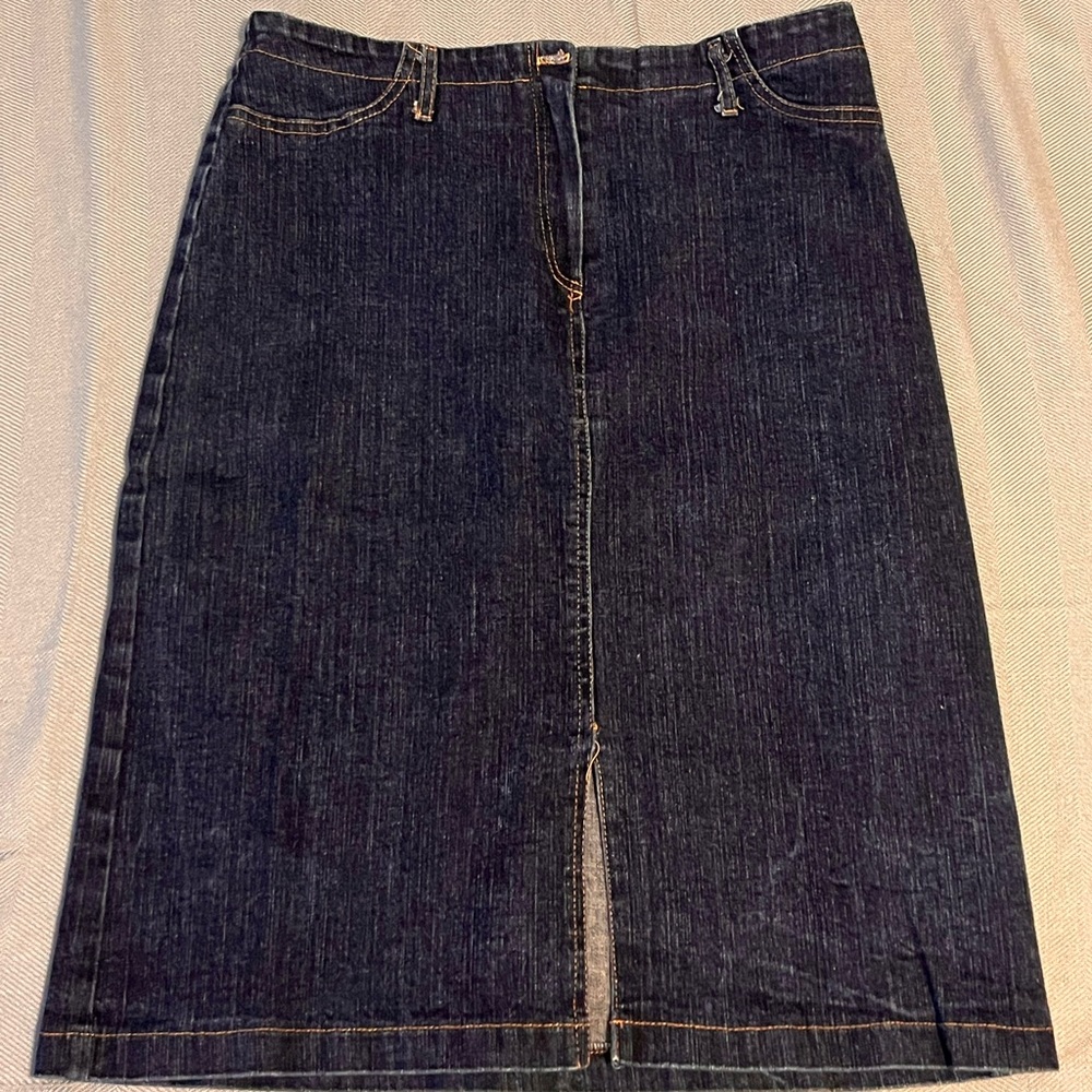 Dark blue jean skirt!